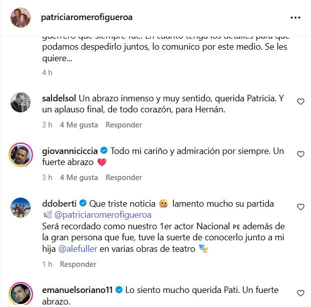 Los colegas de Hernán Romero se despidieron mediante mensajes en Instagram.