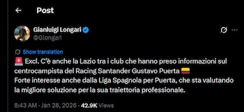 El volante colombiano tendría una