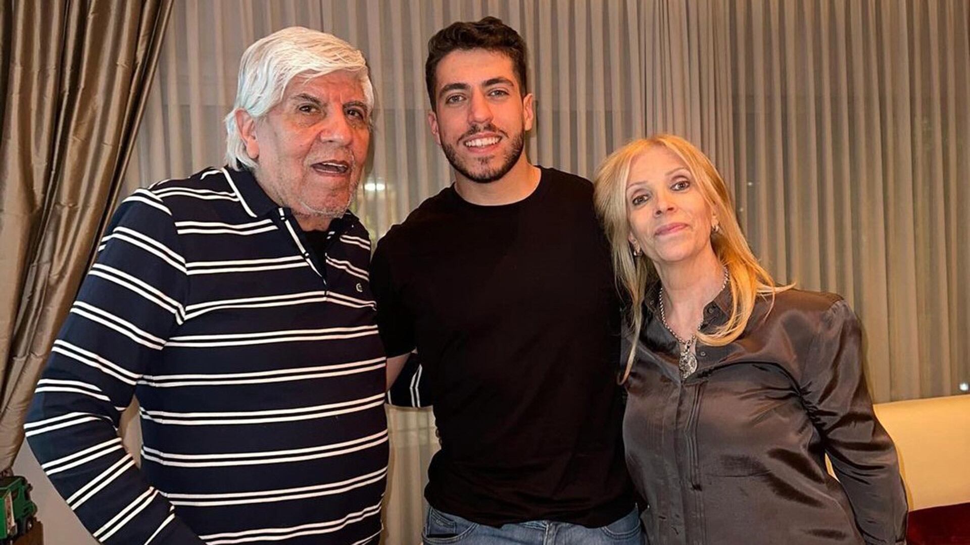 Hugo Moyano, su esposa Liliana Zulet y su hijo Jerónimo, la nueva estrella de Camioneros