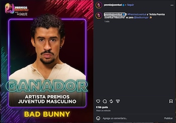 Bad Bunny se llevó un Premio Juventud.