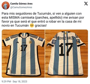 La publicación de Camila Gómez