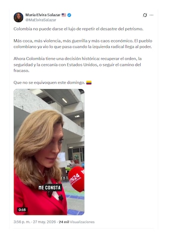 María Elvira Salazar y su apoyo a Abelardo de la Espriella