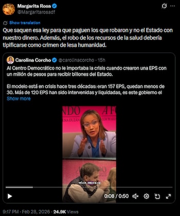 Carolina Corcho y Margarita Rosa