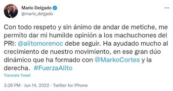 Mario Delgado mandó mensaje a