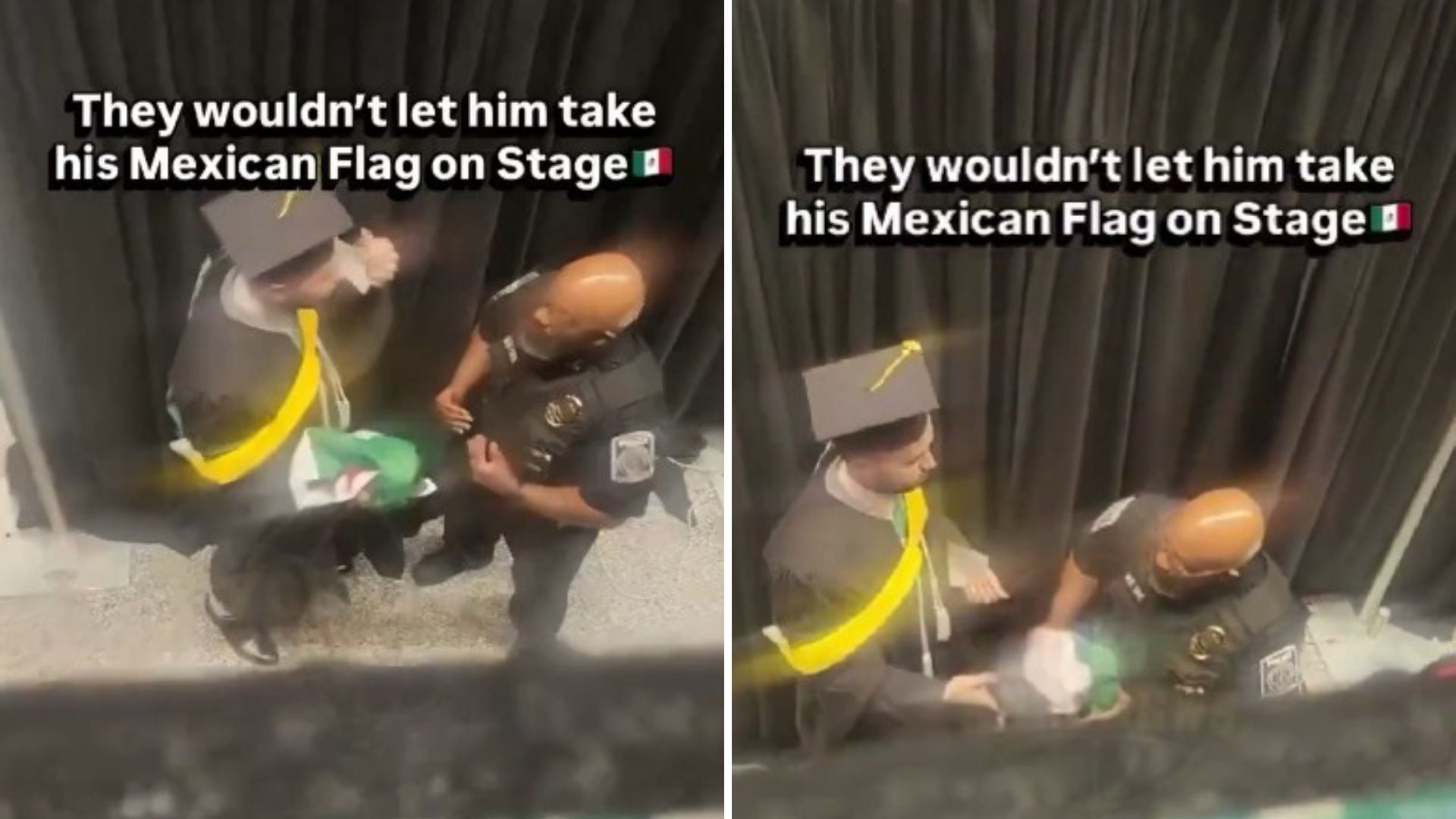 El hecho ocurrió detrás del escenario y fue captado en video que circula en X.