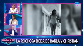 Magaly critica video de boda de Karla Tarazona y genera polémica: “No había necesidad”. Captura: Magaly TV La Firme.