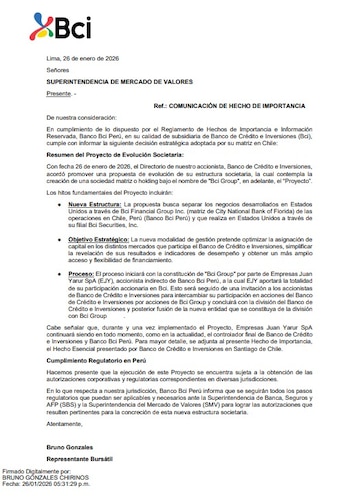 La transformación estructural del Bci