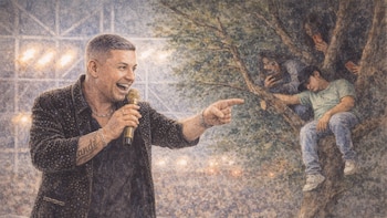 Fanático de Andrés Franco terminó dormido en un árbol durante un concierto en una plaza pública del Tolima