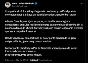 La líder opositora venezolana extendió