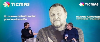 Mariano Narodowski en el auditorio de Ticmas en la Feria del Libro
