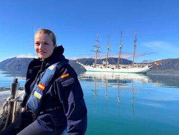 La princesa Leonor, a bordo