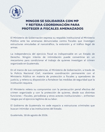 El Ministerio Público sostuvo que las pesquisas continuarán pese a las amenazas y que ninguna intimidación alterará el curso de la investigación.