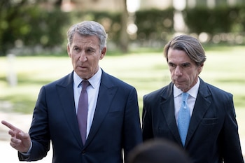 25/09/2026 El presidente del Partido Popular, Alberto Núñez Feijóo, y el expresidente del Gobierno, José María Aznar, durante la clausura del Campus FAES 2026, en la Fundación Ortega Marañón, a 25 de septiembre de 2026, en Madrid (España). Feijóo ha clausurado el Campus FAES 2026 que este año se ha celebrado bajo el título 'América Latina en transformación: consecuencias para la Unión Europea'.
POLITICA
Diego Radamés - Europa Press