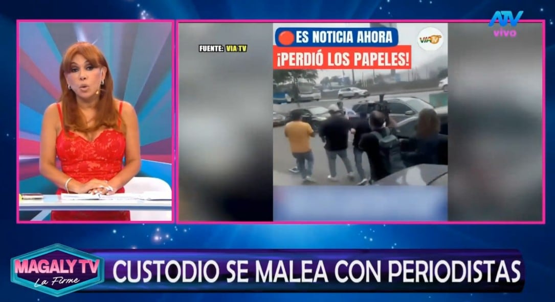 Magaly Medina arremete contra Óscar Custodio tras verlo nuevamente detrás de La Bella Luz: “Ni siquiera se esconde”. Captura: Magaly TV La Firme.