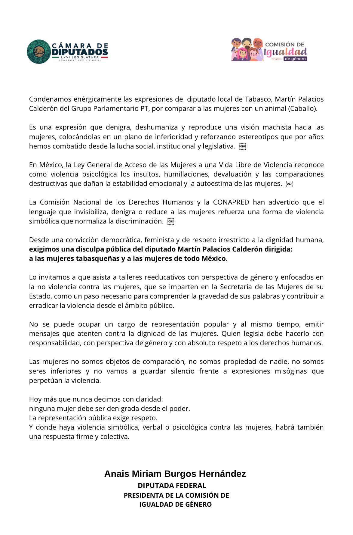 Morena exigió una disculpa por parte del diputado del PT en Tabasco.