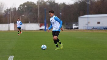 Exequiel Zeballos en los entrenamientos