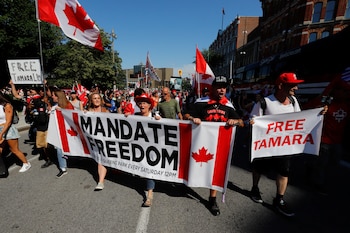People march during a protest