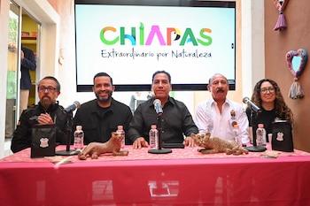 El gobernador Eduardo Ramírez Aguilar presentó en Casa Chiapas, en la Ciudad de México, el Producer Roaster Forum 2027 y la Carrera Panamericana 2026 (Cortesía)