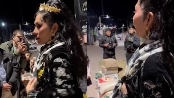 Yarita Lizeth entregó víveres a damnificados en Espinar, Cusco, durante su visita a la provincia afectada por los siniestros.