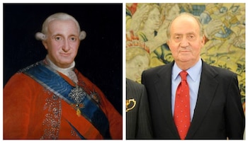 Fotomontaje de Carlos IV y Juan Carlos I. (Museo del Prado / Europa Press)