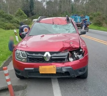 Así quedó el vehículo que impactó a Wilfreth Aguilera Torres