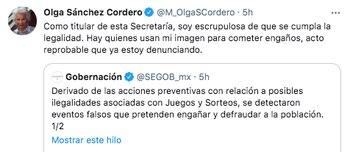 Olga Sánchez Cordero, secretaria de