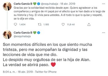 Carla García se pronunció sobre