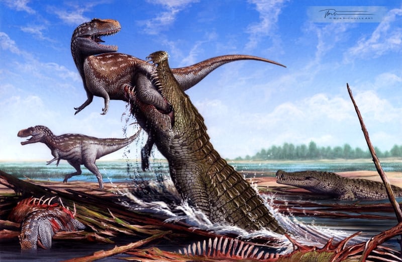 La réplica del Deinosuchus schwimmeri en el Museo de Ciencias Tellus es la única en el mundo y se ha convertido en una atracción educativa clave - (Universidad Estatal de Columbus // Crédito artístico: David W. Miller.)