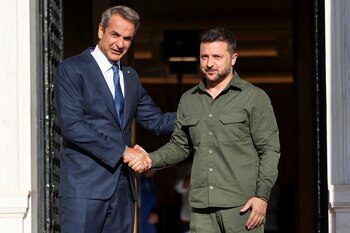 Volodimir Zelensky y Kyriakos Mitsotakis