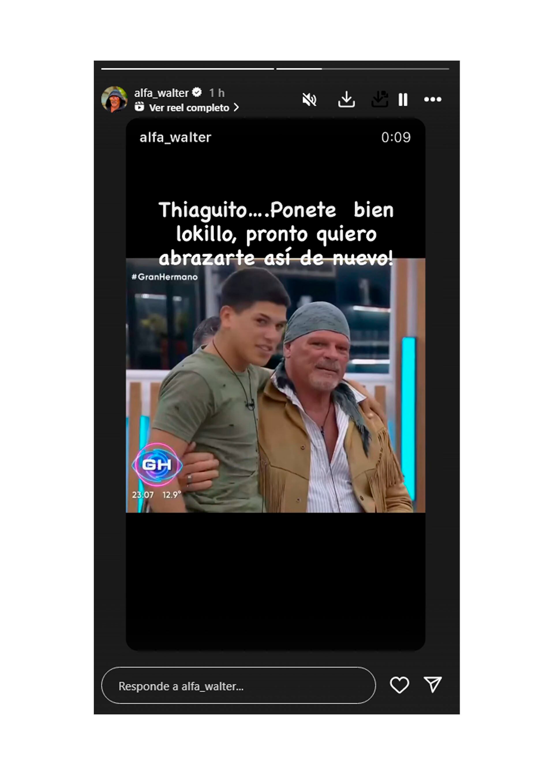 Alfa también se acordó de Thiago Medina