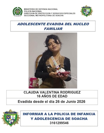 Jeimy Rodríguez vinculó la desaparición de su hija con el restablecimiento de contacto con una excompañera de estudios de un año atrás - crédito Policía