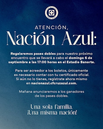 El conjunto celeste lanzó una convocatoria para que se llene el estadio en el partido correspondiente a la Jornada 7 del Apertura 2026.