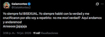 Gala montes seguirá hablando aunque la critiquen