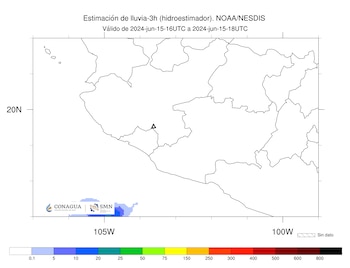 Imagen 3: Hidroestimador de las últimas tres horas.