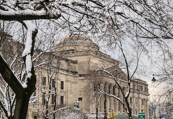 Una vista invernal de un