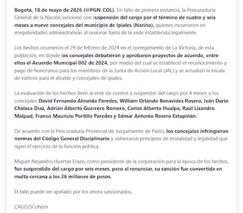 Procuraduría - crédito Procuraduría