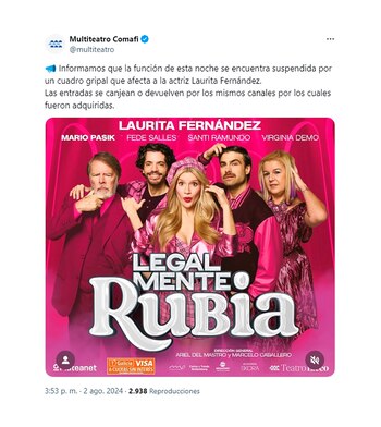 El comunicado con la suspensión