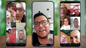Momentos de las videollamadas familiares entre Carlos e Idelmo. (Cedida)