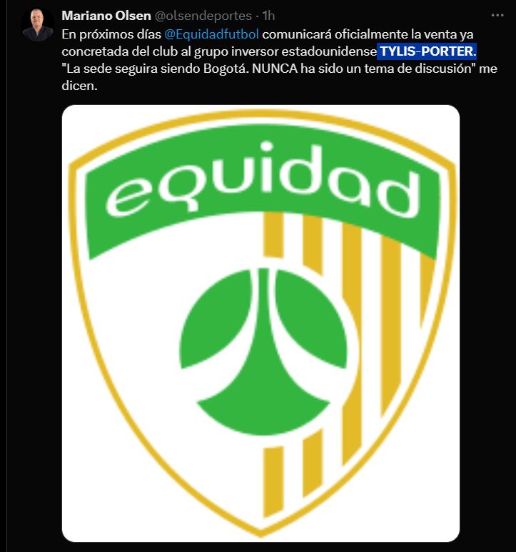 El conjunto capitalino tiene nuevos - crédito @olsendeportes/X