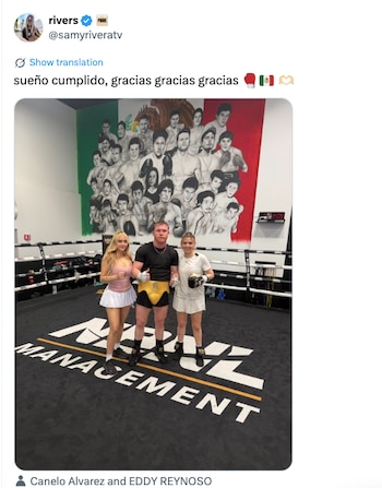 Rivers GG sorprende en redes sociales al posar junto a Saúl Canelo Álvarez antes de La Velada del Año, generando gran expectativa en el mundo del boxeo digital. - (RS)