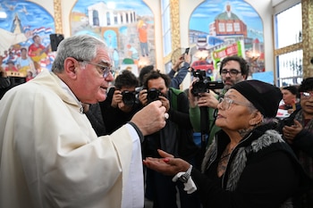Monseñor Oscar Ojea, en plena