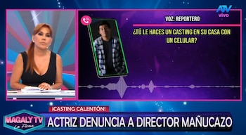 Magaly Medina confronta a Erick García Vilca por supuesto casting: “Tú representas a esa empresa”. Captura: Magaly TV La Firme.