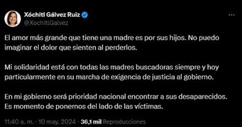 Xóchitl Gálvez se solidarizó con