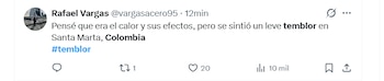 En la costa caribe colombiana no se sintió tan fuerte como en el centro del país - crédito X