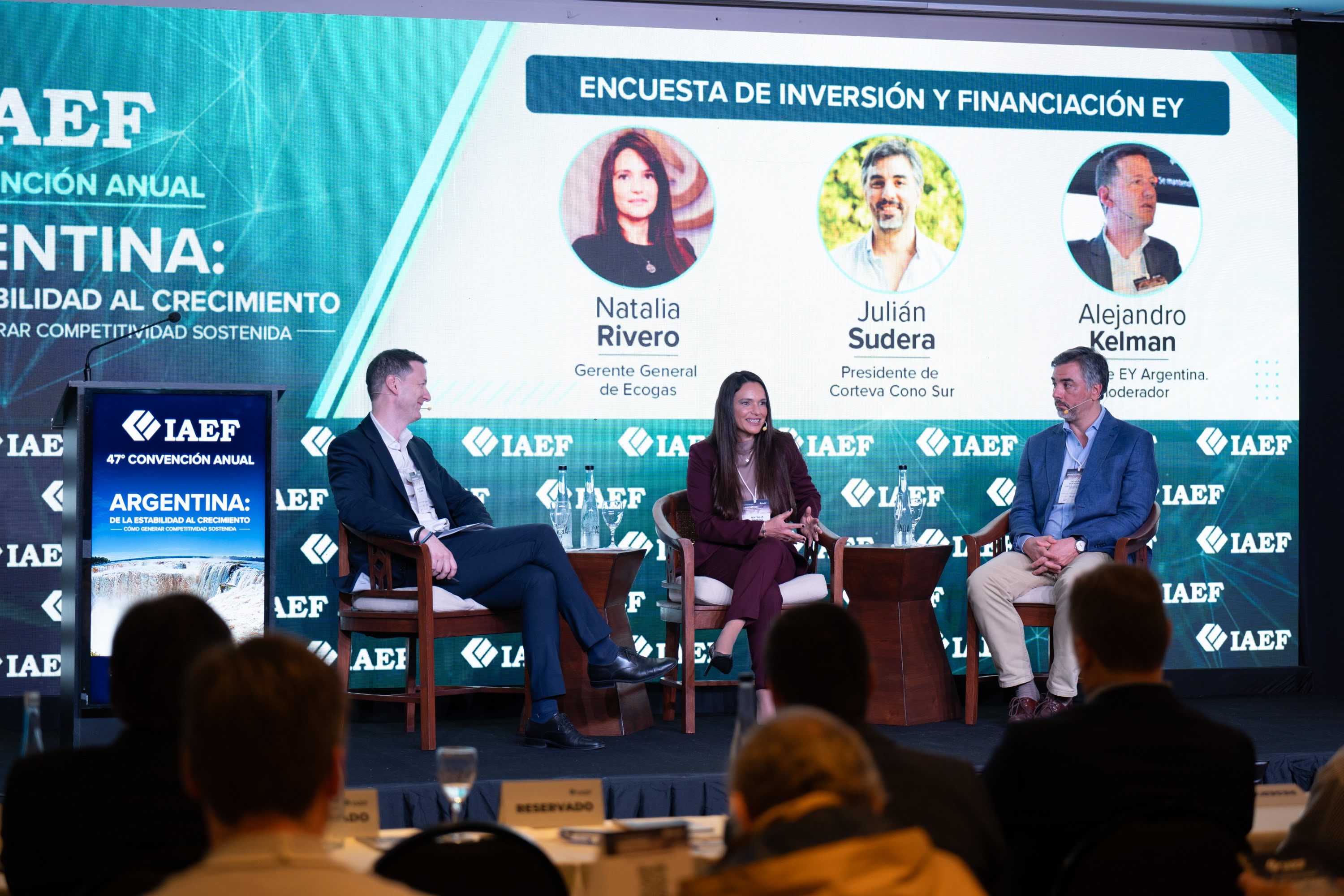 Alejandro Kelman, Natalia Rivero y Julián Sudera participan en un panel sobre inversión y financiación durante la 47° Convención Anual del IAEF.