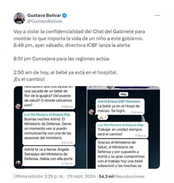 Gustavo Bolívar resaltó la acción