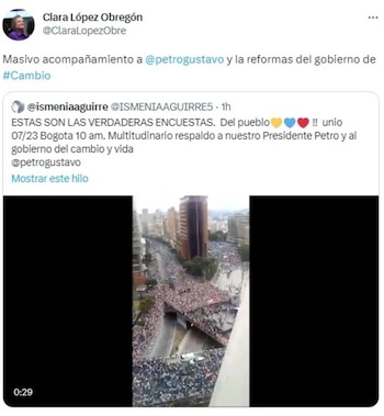 Clara López compartió las imágenes