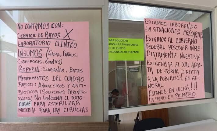 Trabajadores de salud denuncian deterioro en hospitales, falta de insumos básicos y una alarmante carencia de personal.CRÉDITOS: Facebook: Crónica de Oaxaca.