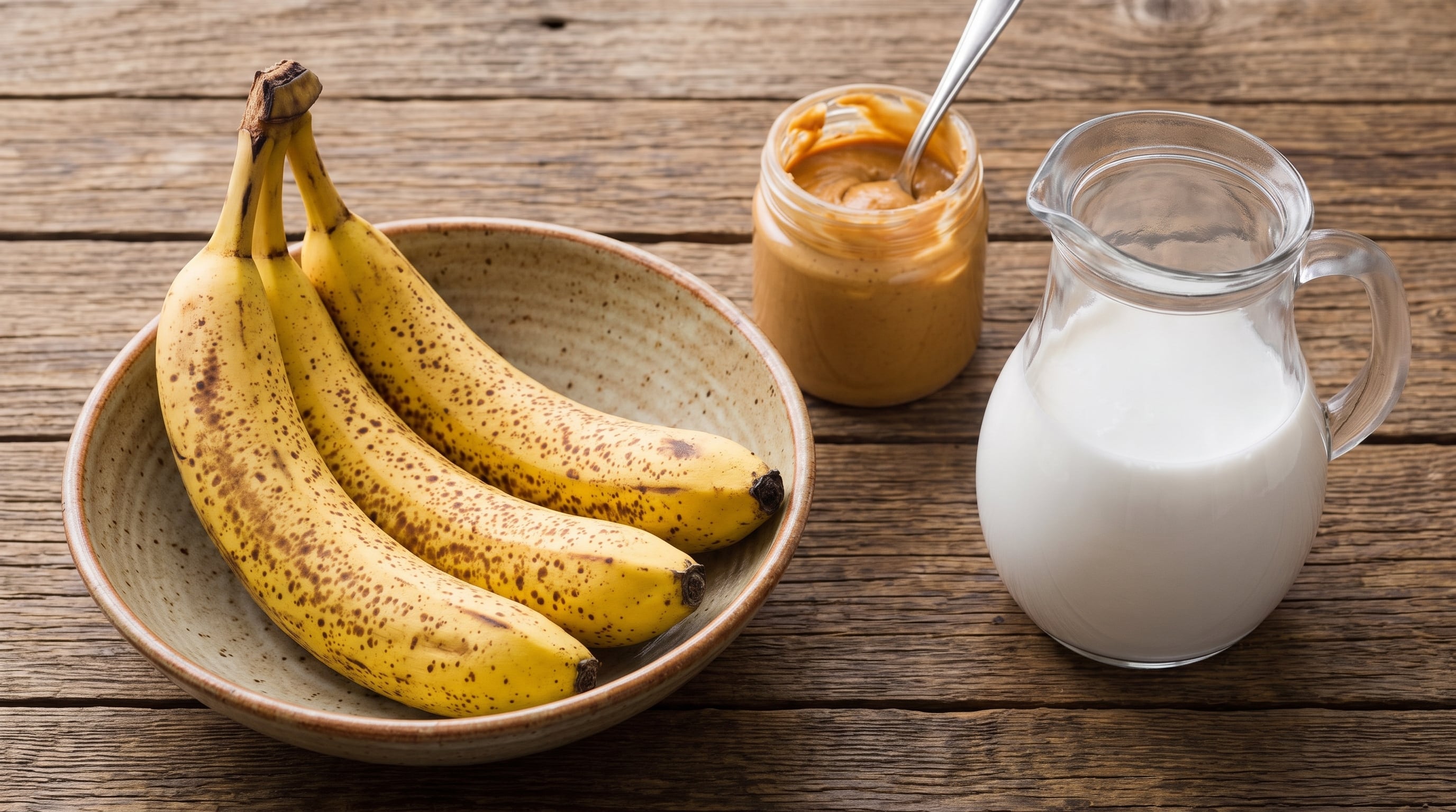 La preparación combina bananas maduras, pasta de maní y leche, entre otros ingredientes (Imagen Ilustrativa Infobae)