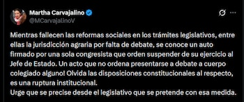 Martha Carvajalino - crédito @MCarvajalinoV/X